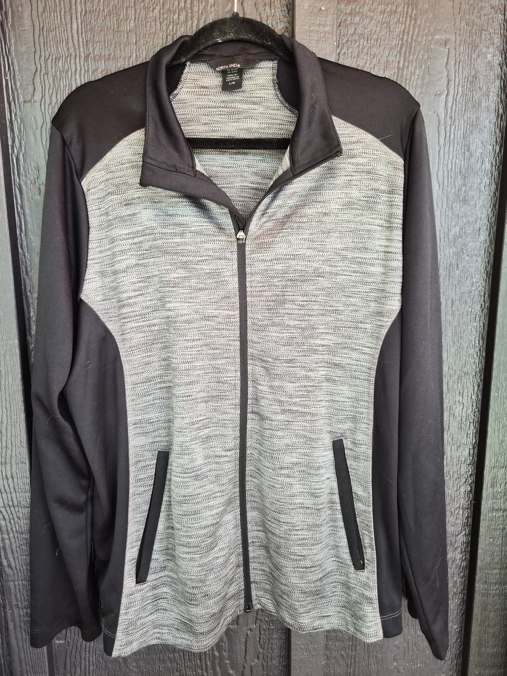 North End Women's Black & Gray Full-Zip Jacket